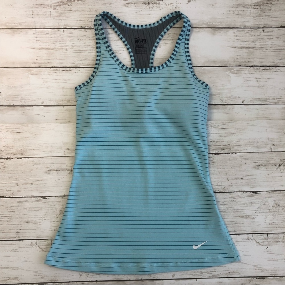NIKE DRI-FIT Women’s Blue Striped Tank Top Size XS
